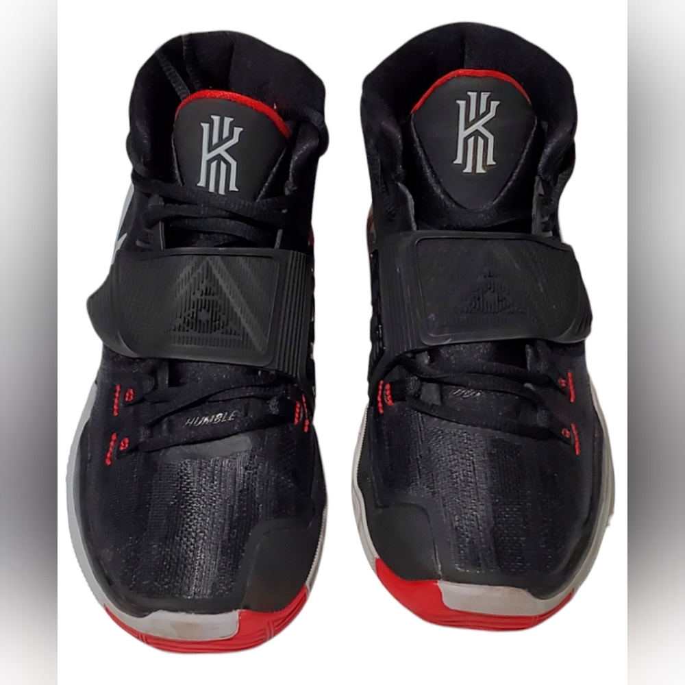 Nike Kyrie 6 Bred Black Red Basketball Sneakers Kids Size 7Y Boys Girls Womens 9